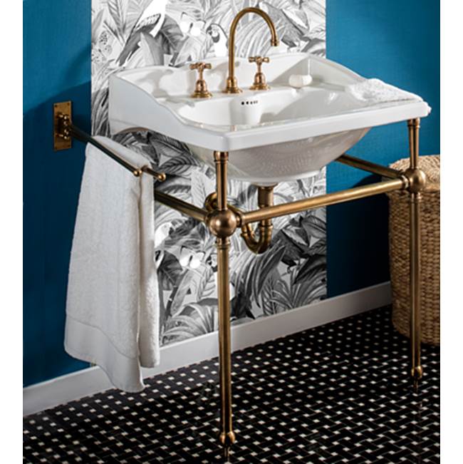 Herbeau ''Empire''/''Art Deco''  Metal Washstand Only in Brushed Nickel