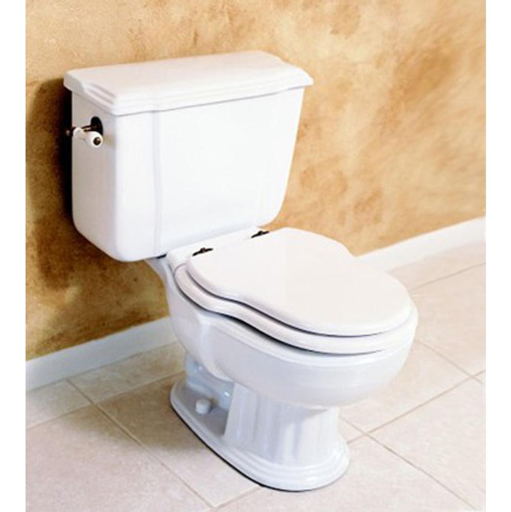 Herbeau ''Charleston''/''Carla'' Toilet Seat and Cover Only in Plain White, Polished Nickel