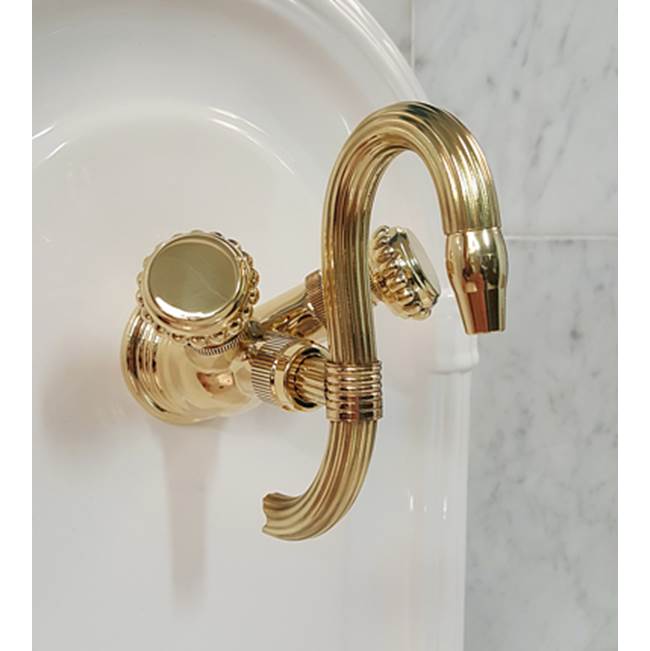 Herbeau ''Pompadour Verseuse'' Wall Mounted Mixer in Polished Lacquered Copper