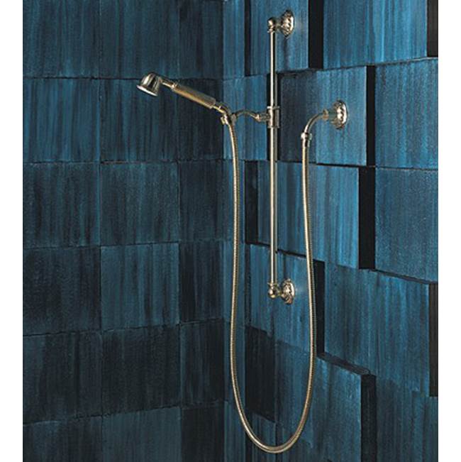 Herbeau ''Pompadour'' Shower Combination on Sliding Bar with 1/2'' Wall Elbow in Polished Black Nickel