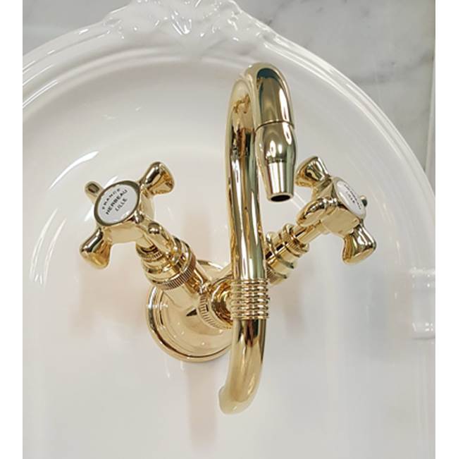 Herbeau ''Royale'' ''Verseuse'' Wall Mounted Mixer in Antique Lacquered Copper