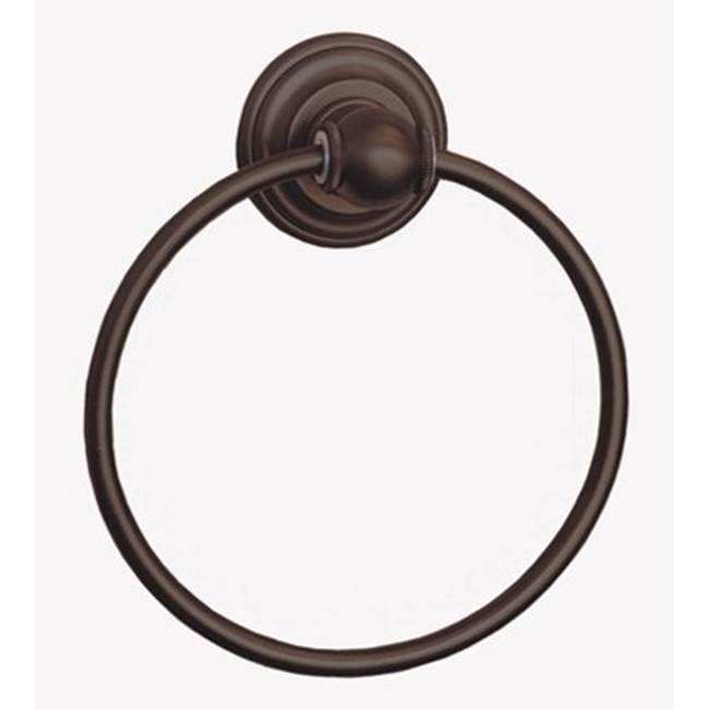Herbeau ''Royale'' 6-inch Towel Ring in Polished Black Nickel