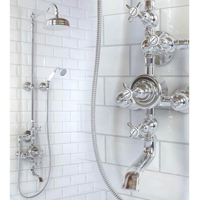 Herbeau ''Royale'' Exposed Thermostatic Tub and Shower Set in Satin Nickel