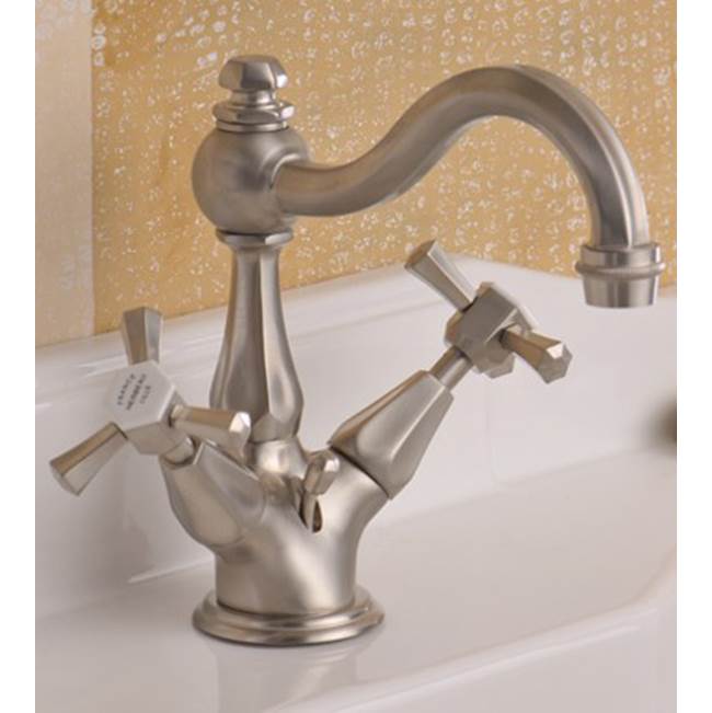 Herbeau ''Monarque'' Single-Hole Basin Mixer Without Pop-Up in Brushed Nickel