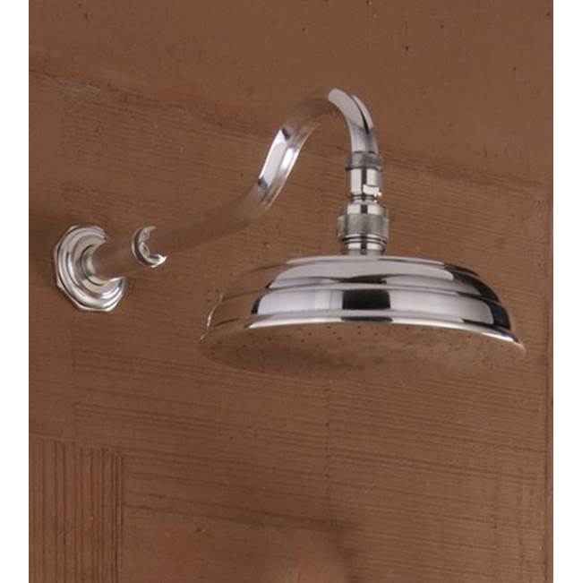 Herbeau ''Monarque'' Adjustable Showerhead, Arm & Flange in Solibrass, -Trim Only