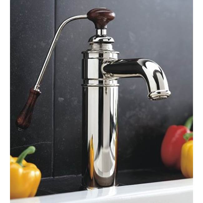 Herbeau ''Estelle'' Single Lever Mixer with Ceramic Disc Cartridge in Wooden Handle, Polished Nickel