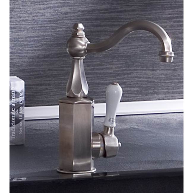 Herbeau ''Monarque'' Single Lever Mixer With Ceramic Cartridge in White Handle, Lacquered Polished Copper