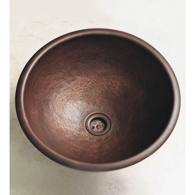 Herbeau ''Rhone'' Round Bowl in Hammered Weathered Copper and Brass