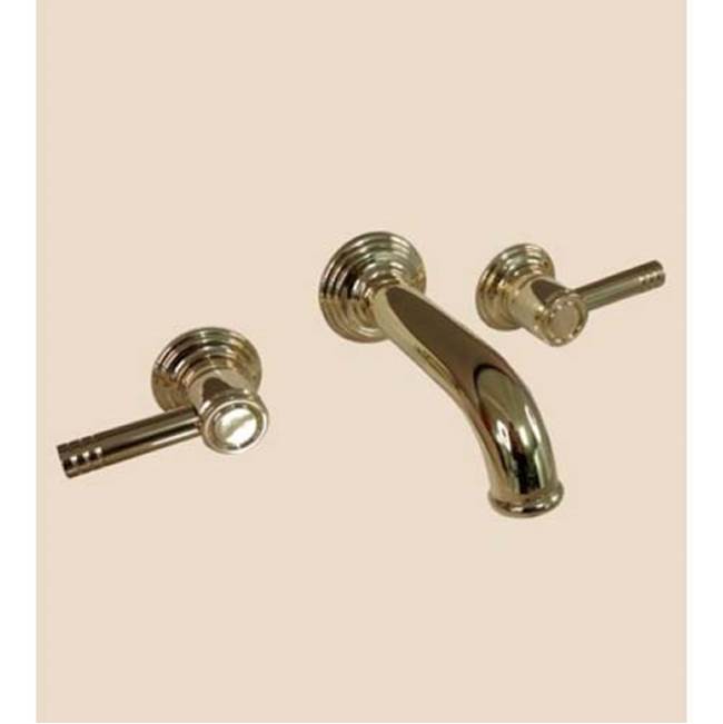 Herbeau ''Mel Lille'' 3-Hole Wall Mounted Kitchen Faucet in Antique Lacquered Brass