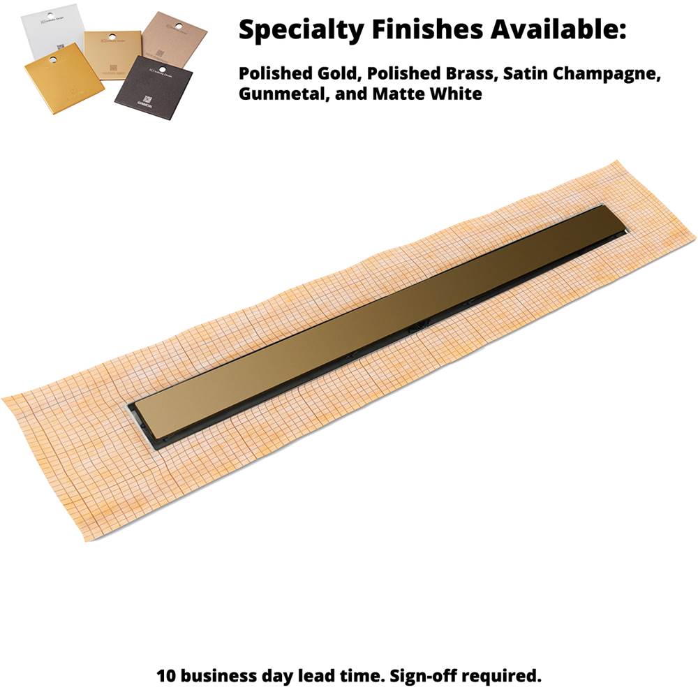 Infinity Drain 60'' FCS Series Complete Kit with 2 1/2'' Solid Grate in Satin Bronze
