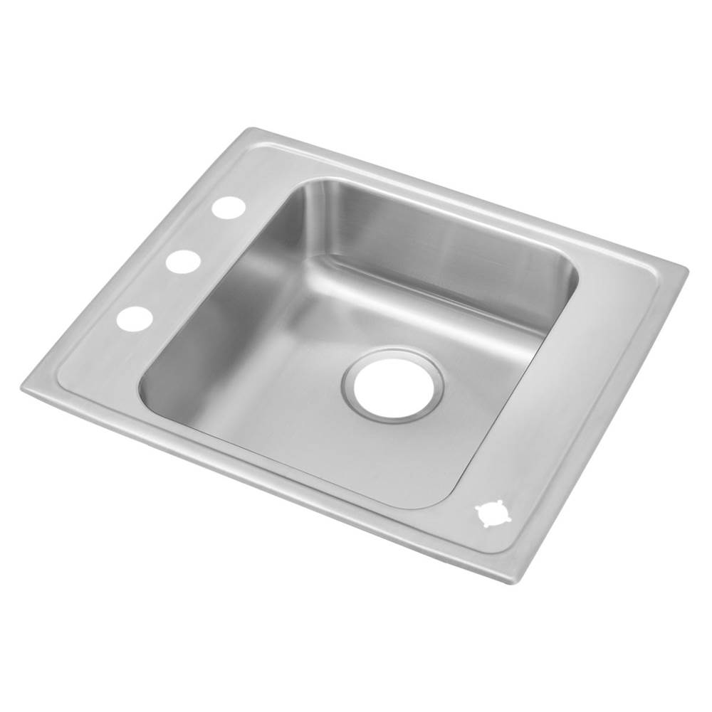 Just Manufacturing Stainless Steel 22'' x 19-1/2'' x 4'' LM-Hole Single Bowl Drop-in Classroom ADA Sink w/Left and Right Faucet Decks