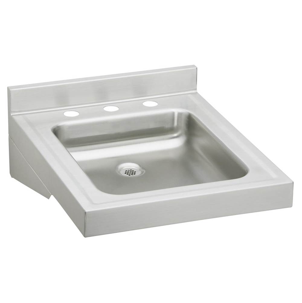 Just Manufacturing Stainless Steel 19'' x 23'' x 4'' Wall Hung Single Bowl 1-Hole Lavatory Sink