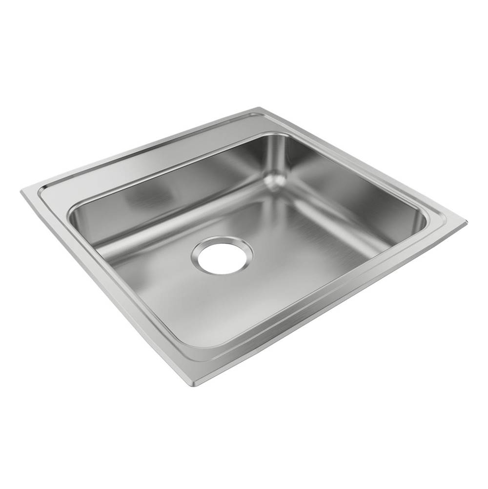 Just Manufacturing Stainless Steel 22'' x 22'' x 4-1/2'' 2-Hole Single Bowl Drop-in ADA Sink