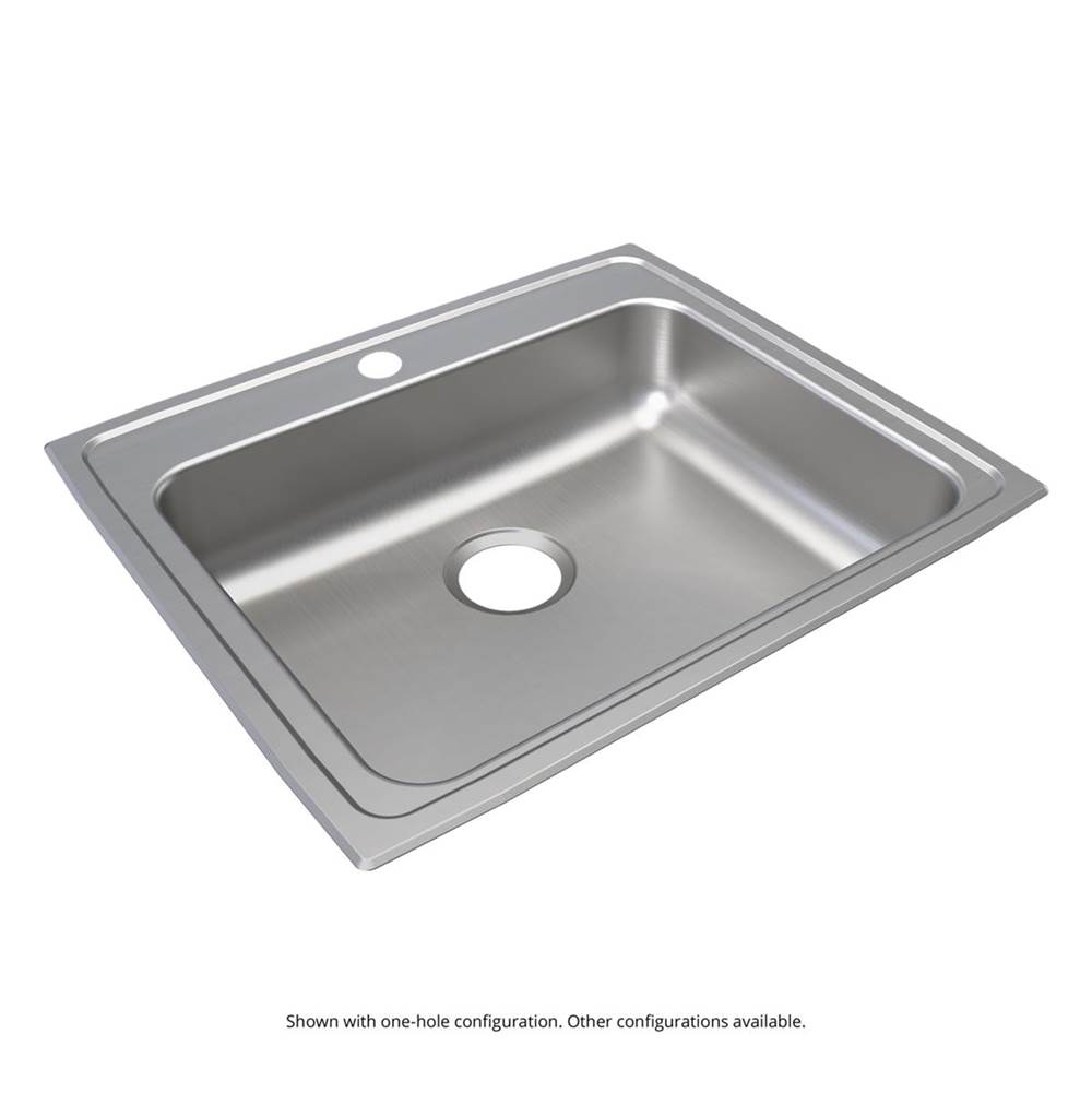 Just Manufacturing Stainless Steel 25'' x 21-1/4'' x 6'' LM-Hole Single Bowl Drop-in ADA Sink w/Overflow