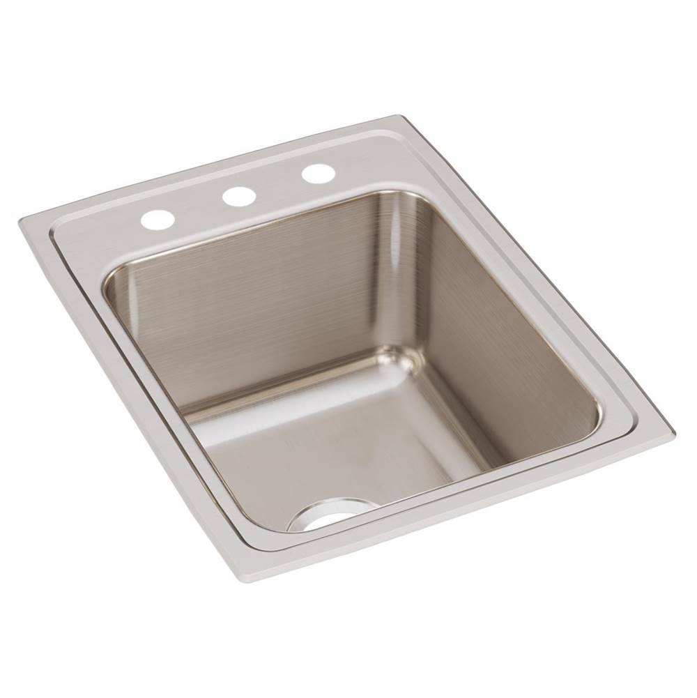 Just Manufacturing Stainless Steel 17'' x 22'' x 10-1/8'' 3-Hole Single Bowl Drop-in Sink