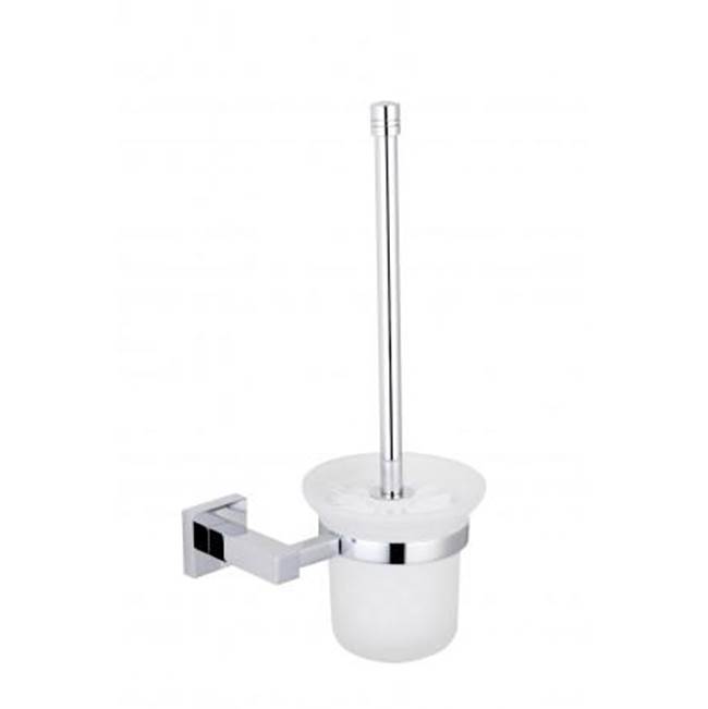 Kartners LONDON - Wall Mounted Toilet Brush Set with Frosted Glass-Oil Rubbed Bronze