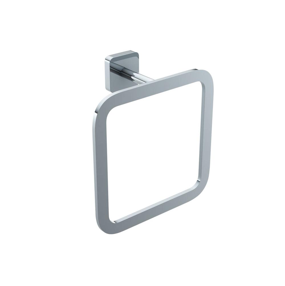 Kartners MILAN - Square Towel Ring-Brushed Nickel
