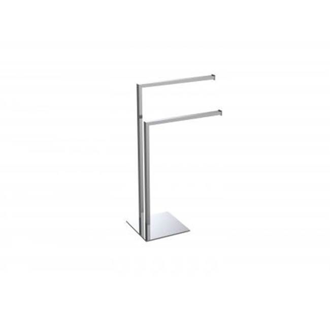 Kartners Free Standing - Square Double Towel Rail-Polished Gold