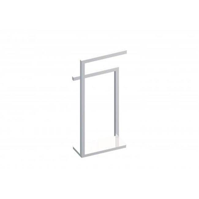 Kartners Free Standing - Square Double Towel Rail (Opposing Sides)-Brushed Gold