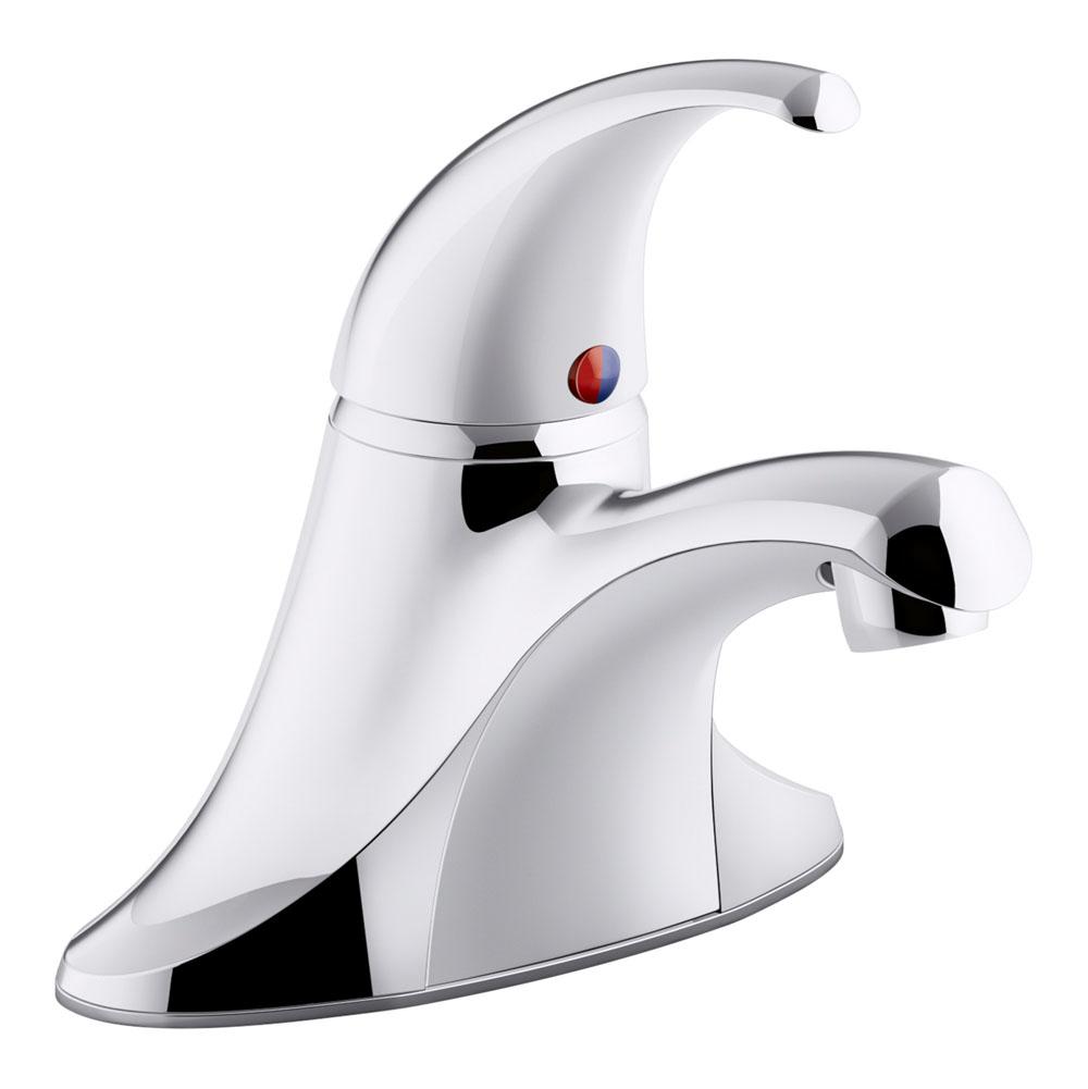 Kohler Coralais® single-handle centerset bathroom sink faucet with plastic pop-up drain and lift rod, project pack
