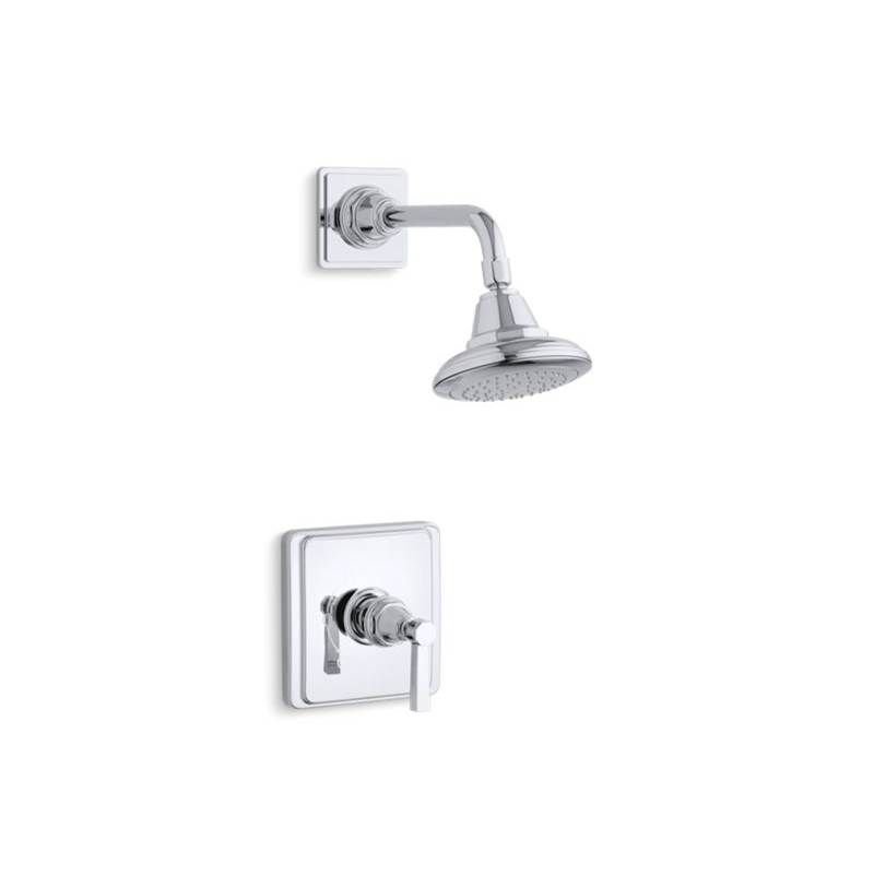 Kohler Pinstripe® Pure Rite-Temp® shower valve trim with lever handle and 2.5 gpm showerhead