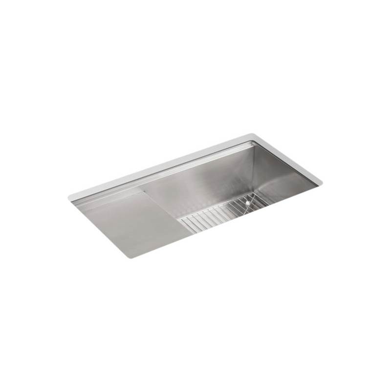 Kohler Stages™ 33'' x 18-1/2'' x 9-13/16'' Undermount single-bowl workstation kitchen sink with wet surface area