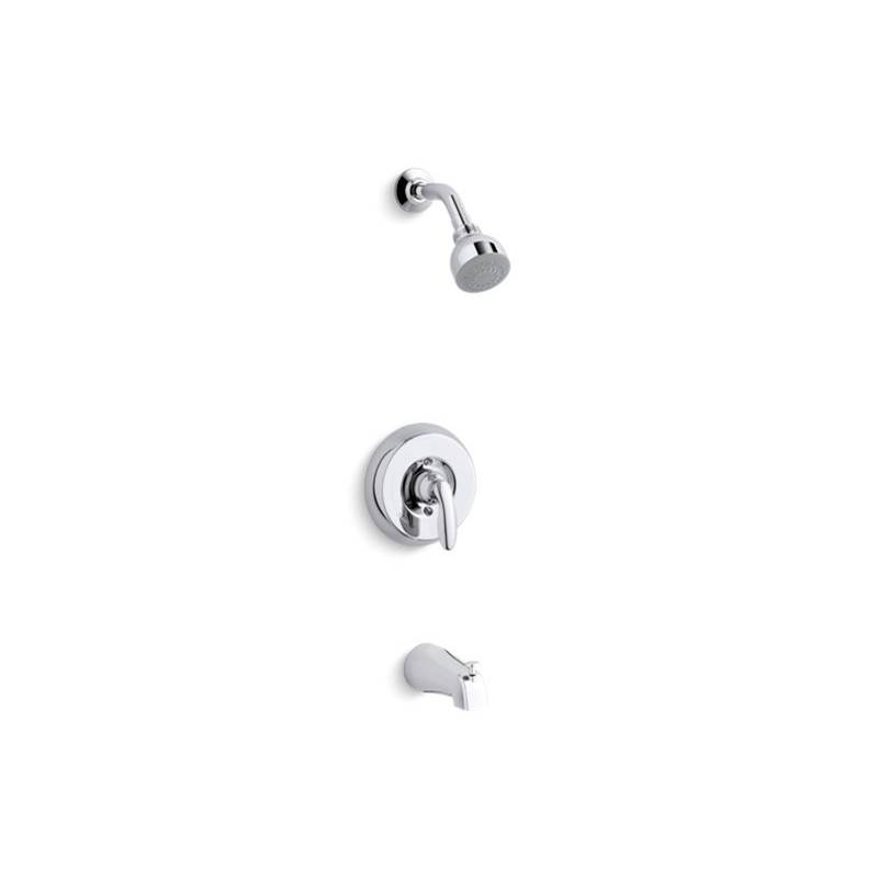 Kohler Coralais® Rite-Temp(R) bath and shower valve trim with lever handle, slip-fit spout and 1.75 gpm showerhead