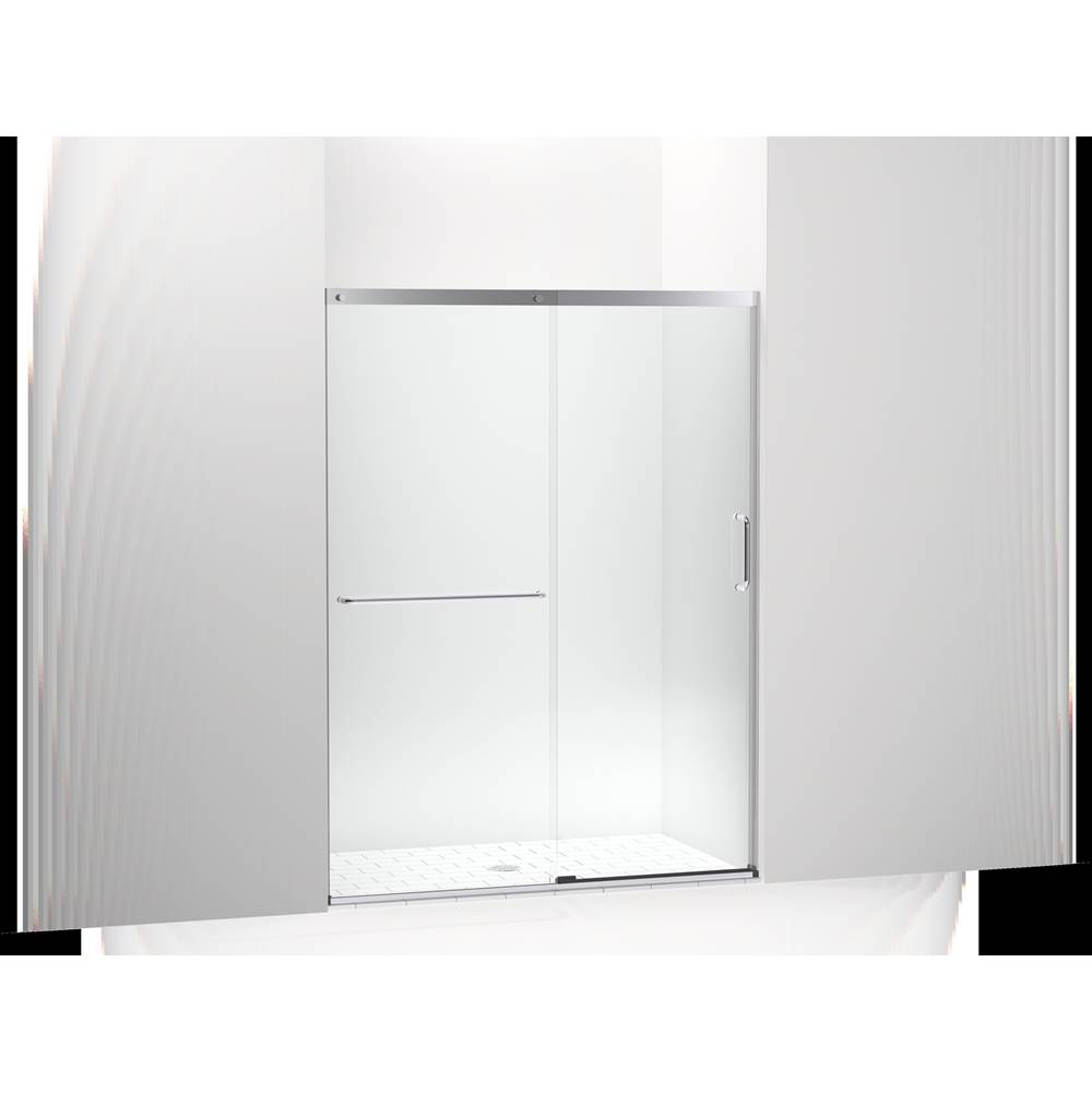 Kohler Elate™ Sliding shower door, 70-1/2'' H x 50-1/4 - 53-5/8'' W, with 1/4'' thick Crystal Clear glass