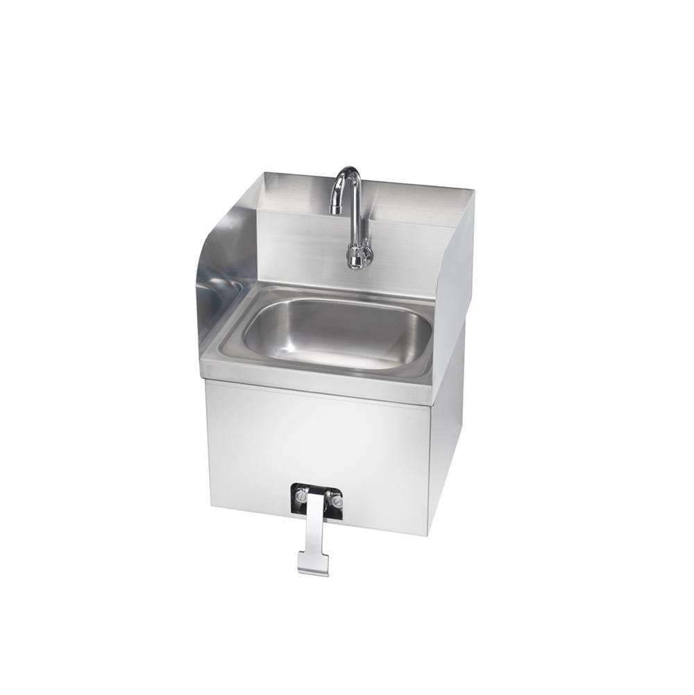Krowne 16'' Wide Hand Sink With Side Splashes With Knee Valve