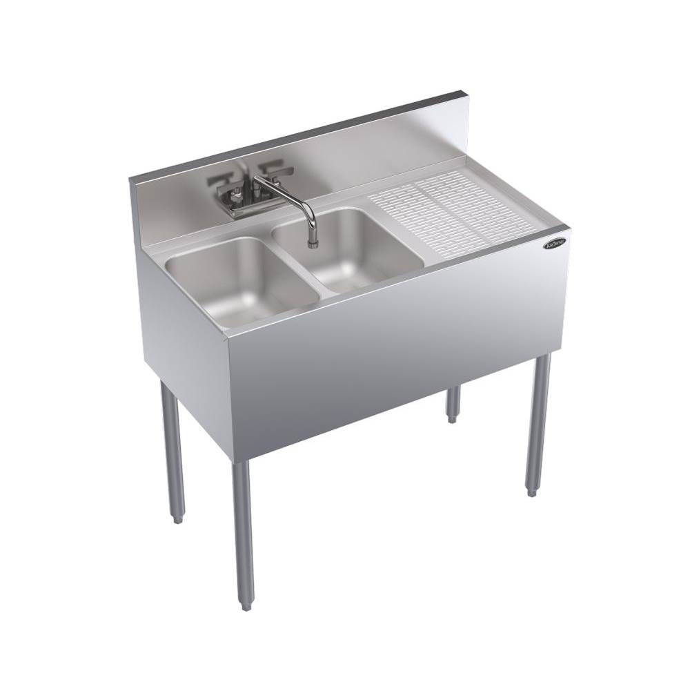 Krowne Krowne Royal Series 3''W X 19''D Two Compartment Bar Sink, Royal Series Faucet And Drains Included.
