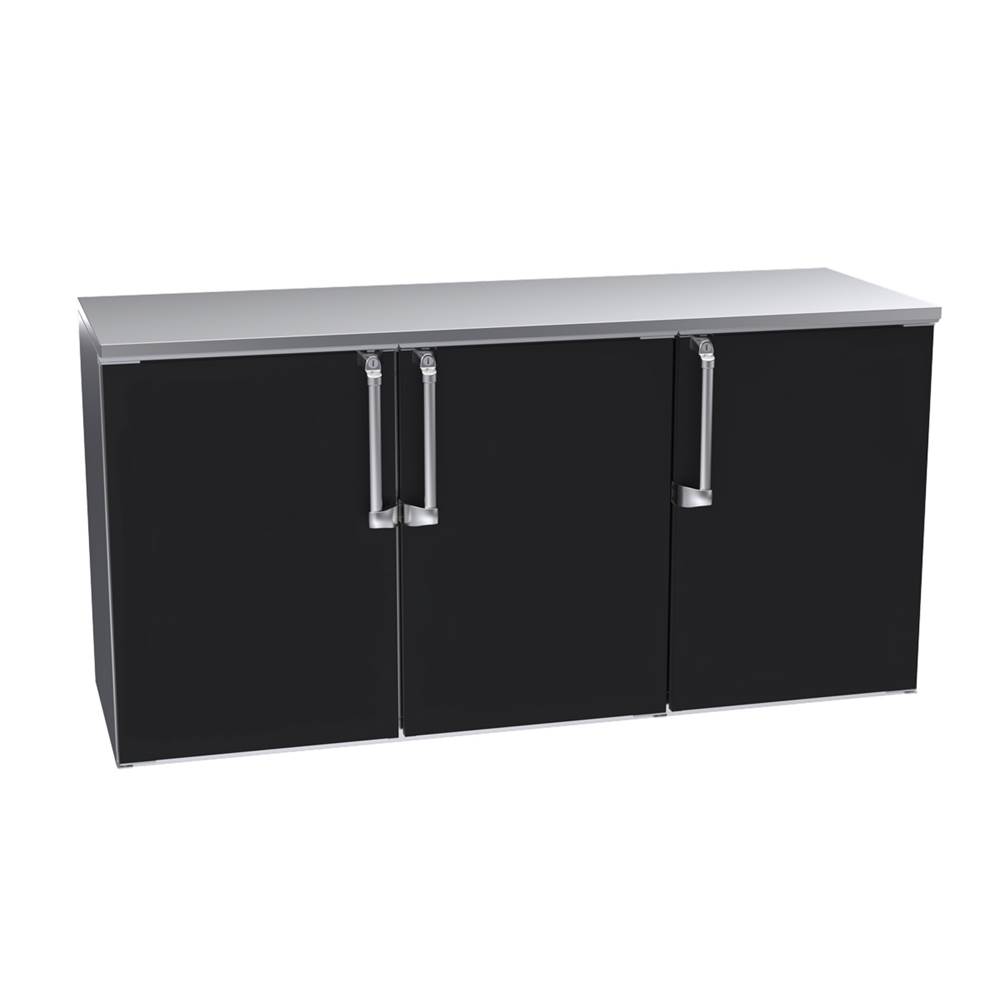 Krowne 72'' Backbar Dry Storage Unit, Black Solid Doors, S/S Top and Sides