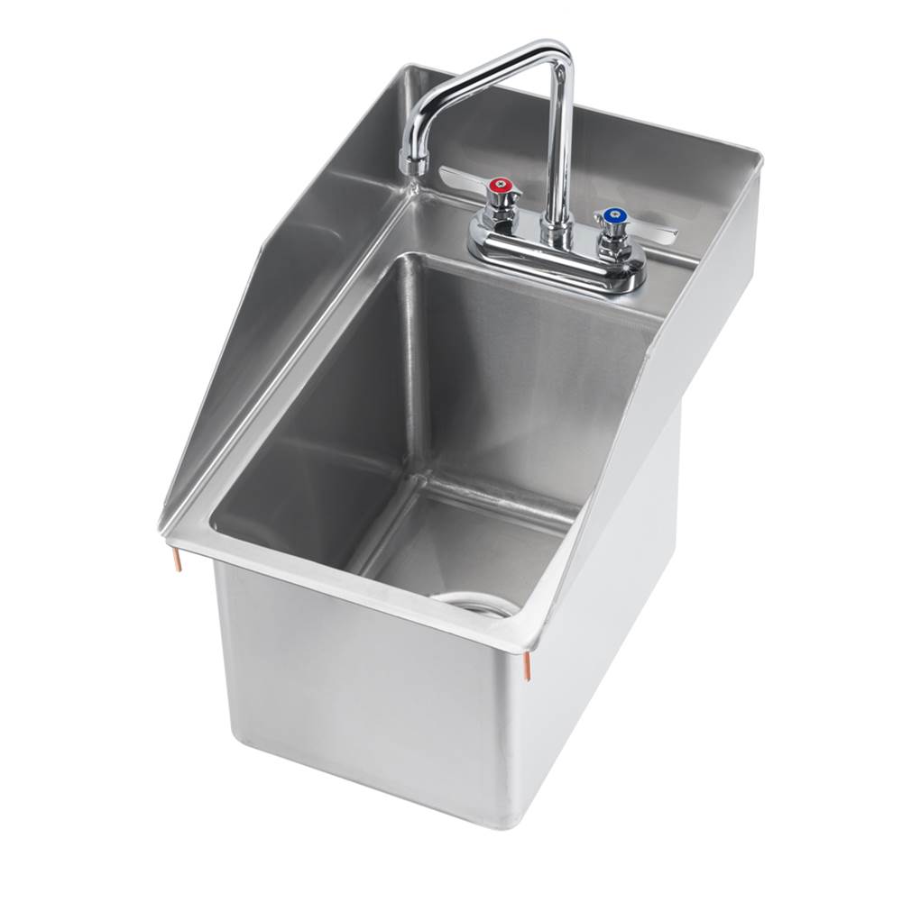 Krowne Drop In 1-Compartment Sink With Side Splashes 12'' X 18'' Oa, Less Faucet (Drain Included)