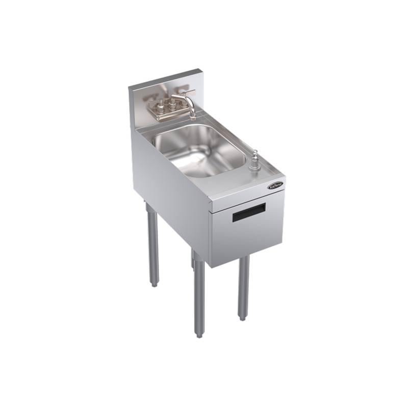 Krowne Krowne Royal Series 12''W X 24''D Hand Sink With Built-In Soap and Towel Dispenser With Side Splashes
