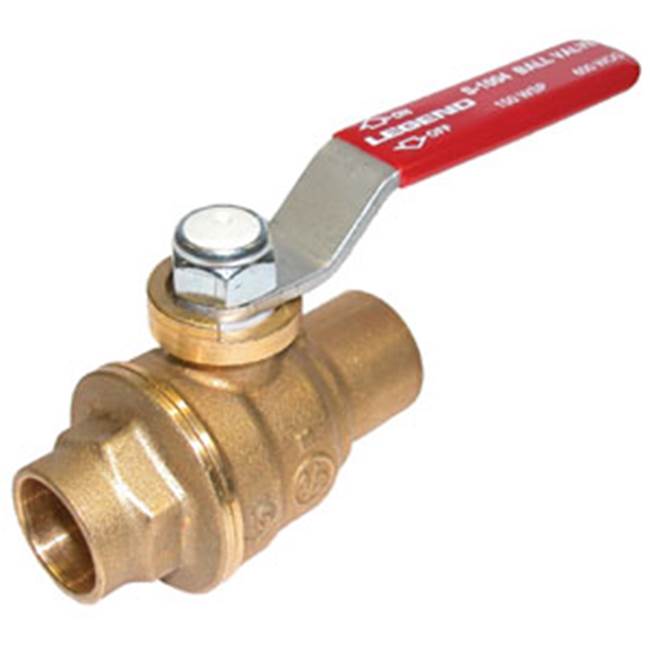 Legend Valve 1-1/2'' S-1004NL No Lead Forged Brass Large Pattern Full Port Ball Valve, with Cubic Ball