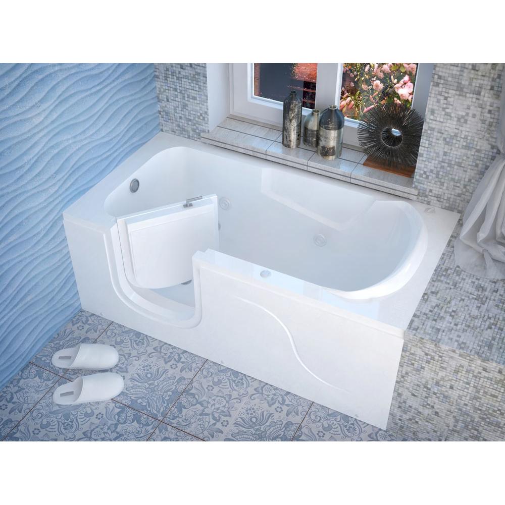 Meditub MediTub Step-In 30 x 60 Left Drain White Whirlpool Jetted Step-In Bathtub