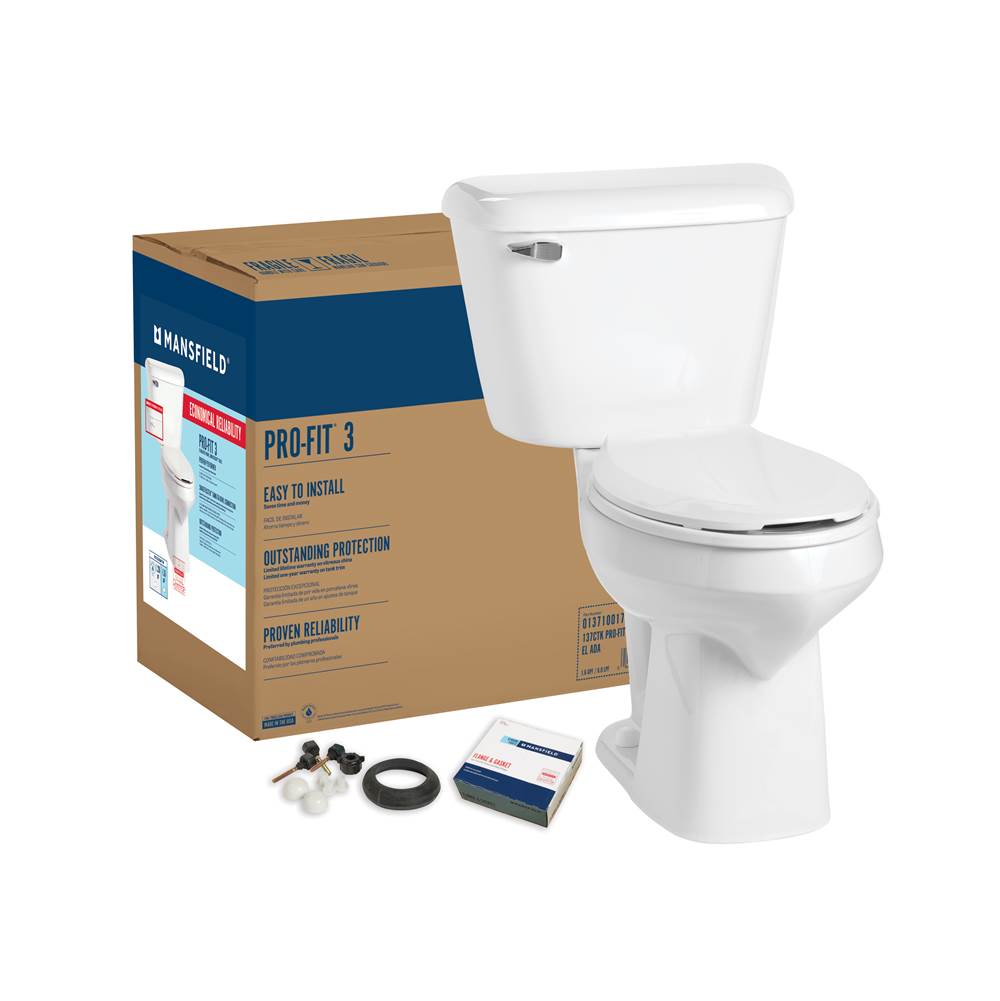 Mansfield Plumbing Pro-Fit 3 1.6 Elongated SmartHeight Complete Toilet Kit