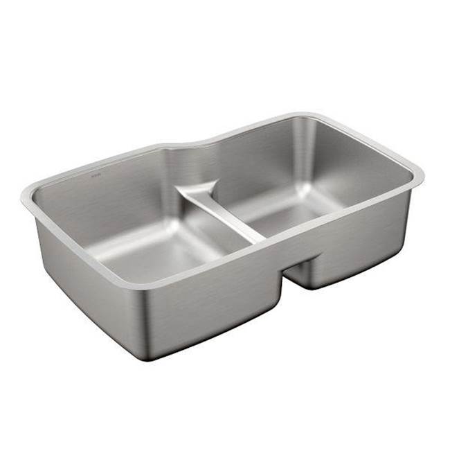 Moen 31-57/64x20-11/16 stainless steel 18 gauge double bowl sink