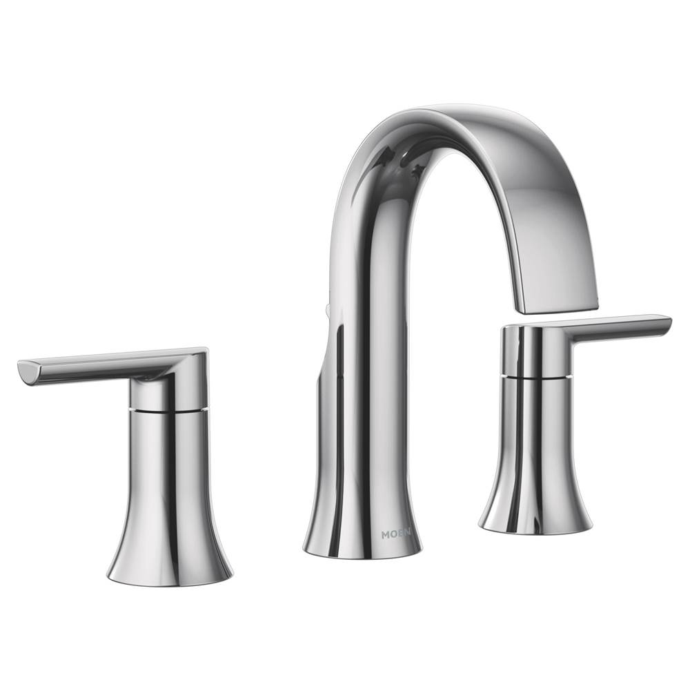 Moen Doux 8 in. Widespread 2-Handle Bathroom Faucet Trim Kit in Chrome (Valve Sold Separately)