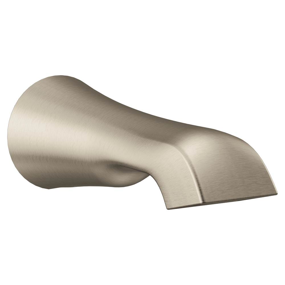 Moen Flara 1/2-Inch Slip Fit Connection Non-Diverting Tub Spout, Brushed Nickel