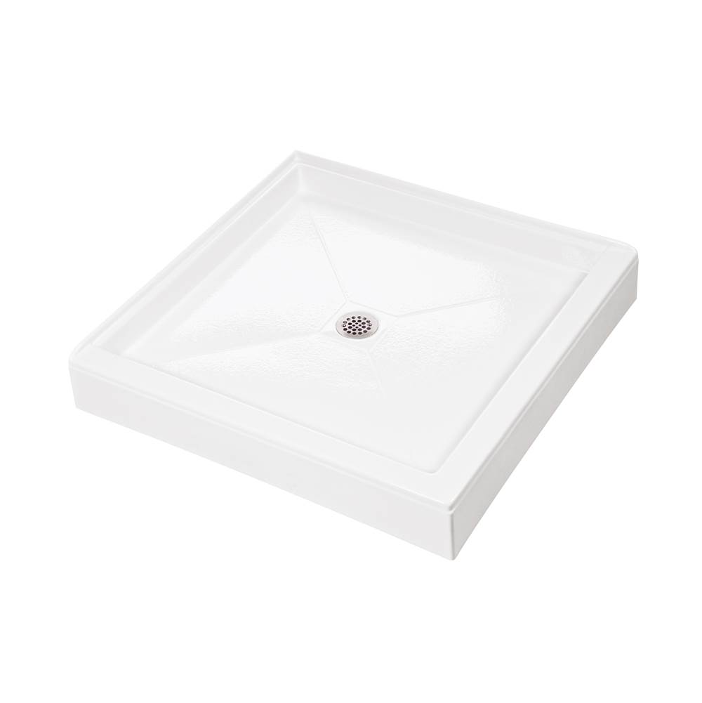 MTI Baths 3236 Acrylic Cxl Center Drain Dual 2-Sided Integral Tile Flange - Biscuit