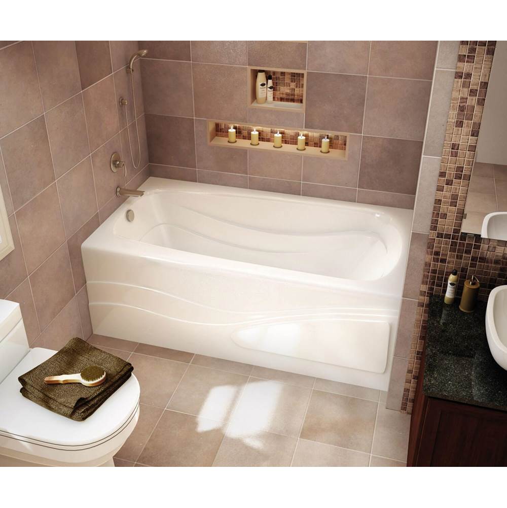Maax Tenderness 6042 Acrylic Alcove Right-Hand Drain Aeroeffect Bathtub in White