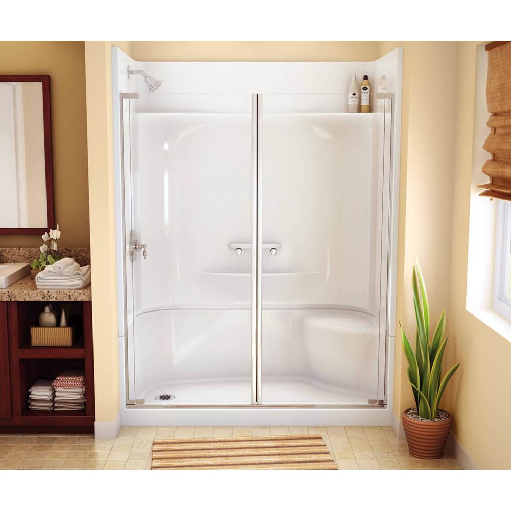 Maax KDS 3060 AFR AcrylX Alcove Left-Hand Drain Four-Piece Shower in White