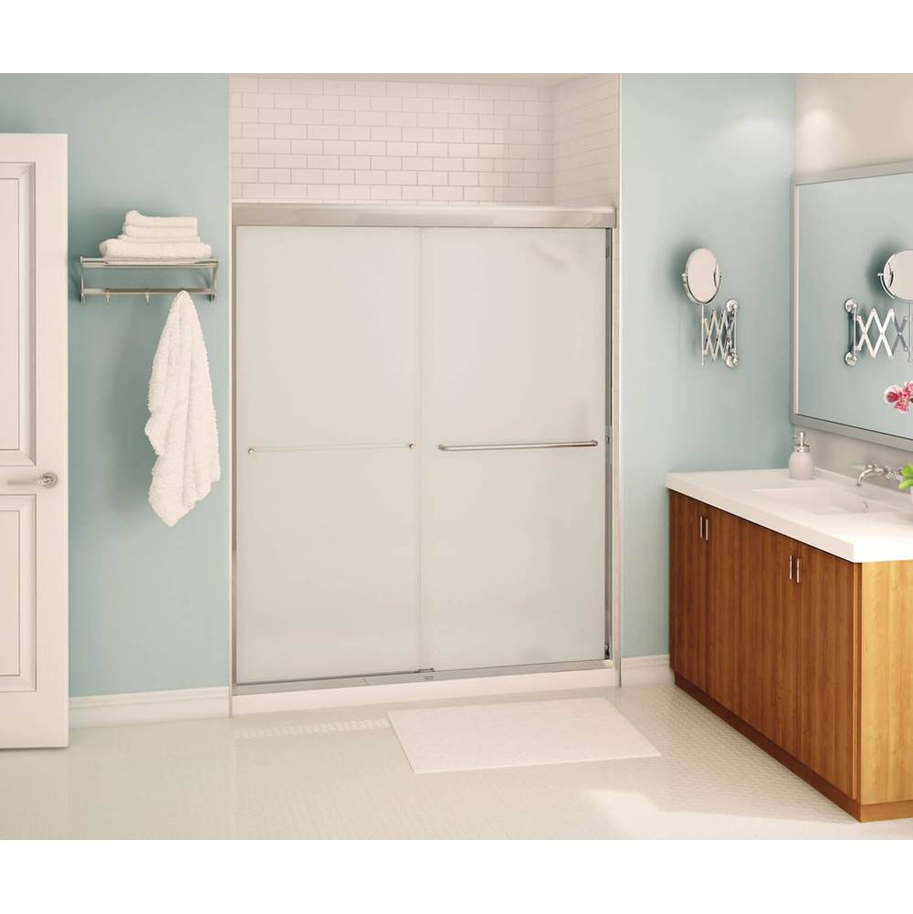 Maax Kameleon 55-59 x 71 in. 6 mm Sliding Shower Door for Alcove Installation with Frosted glass in Chrome