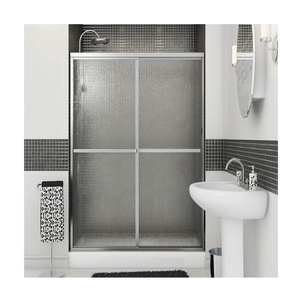 Maax Polar 42-47 1/2 x 68 in. Sliding Shower Door for Alcove Installation with Raindrop glass in Chrome