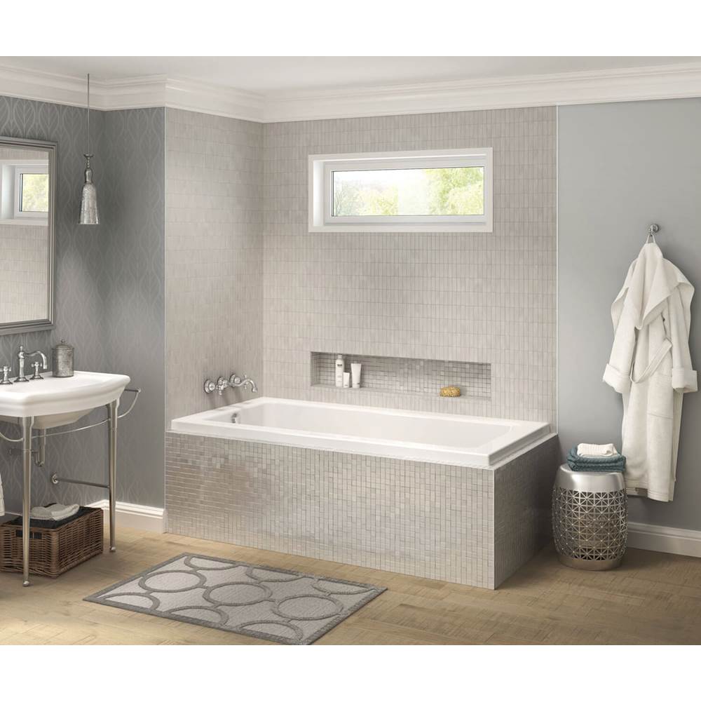 Maax Pose 6032 IF Acrylic Corner Left Right-Hand Drain Combined Whirlpool & Aeroeffect Bathtub in White