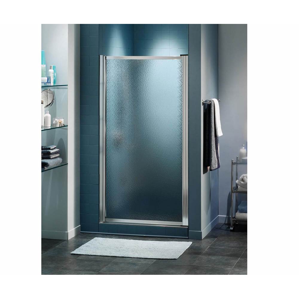 Maax Pivolok 25-26 3/4 x 64 1/2 in. Pivot Shower Door for Alcove Installation with Raindrop glass in Chrome