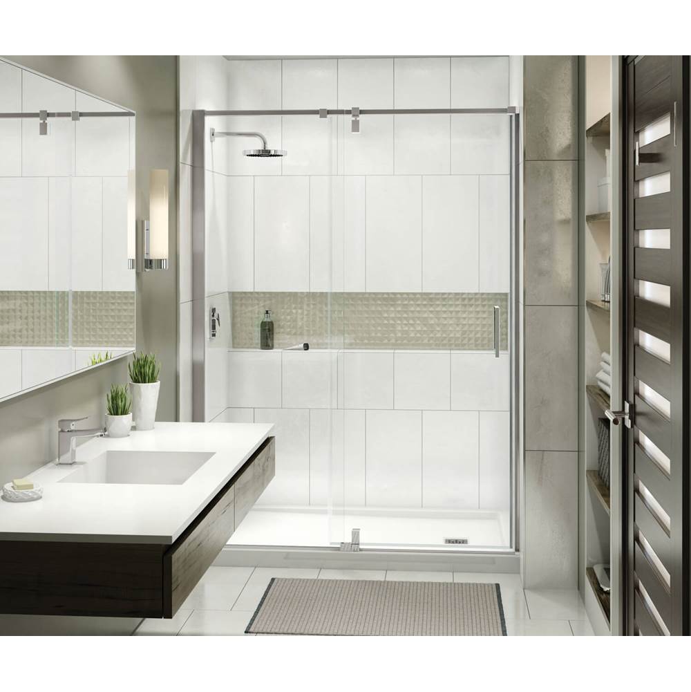 Maax ModulR 60 x 78 in. 8 mm Pivot Shower Door for Alcove Installation with Clear glass in Brushed Nickel