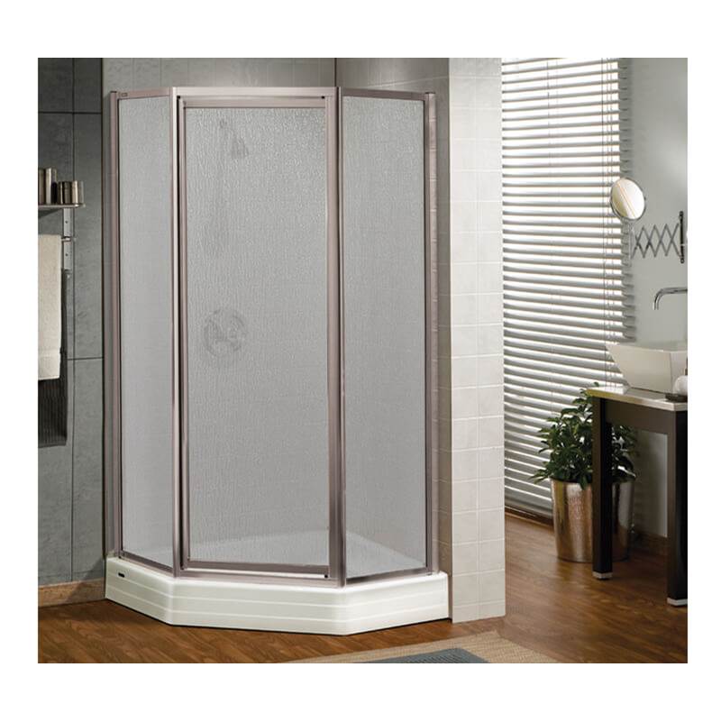 Maax Silhouette Neo-angle 38 x 38 x 70 in. Pivot Shower Door for Corner Installation with Raindrop glass in Chrome