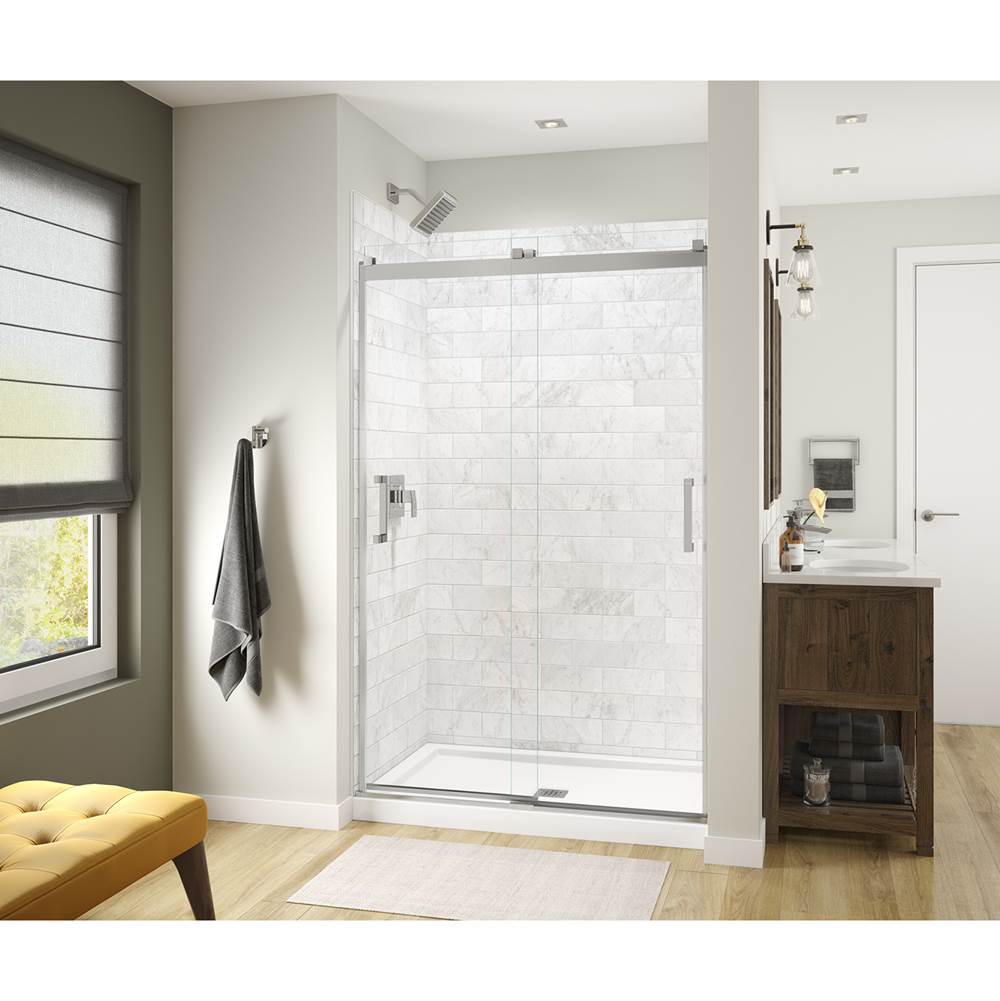 Maax Revelation Square 44-47 x 70 1/2-73 in. 8mm Sliding Shower Door for Alcove Installation with Clear glass in Chrome