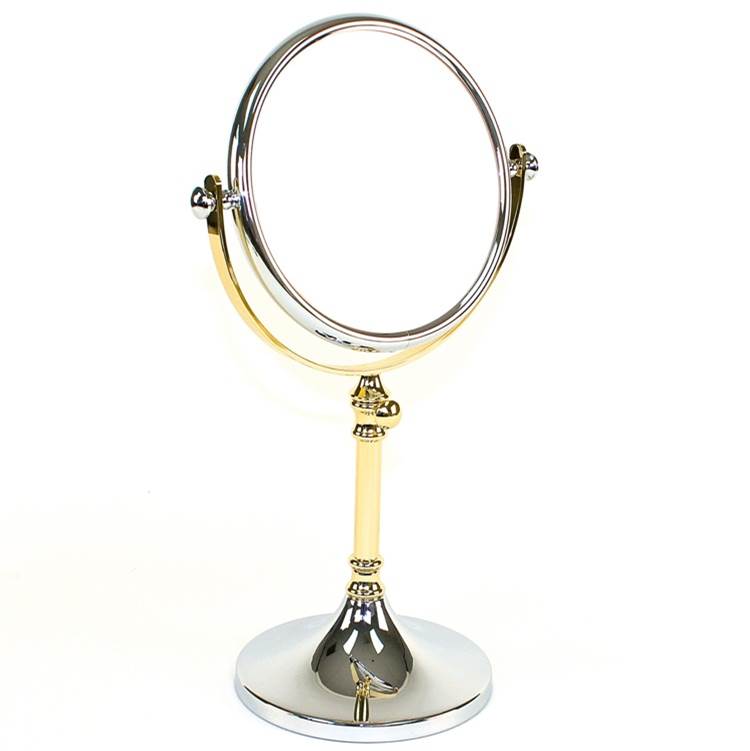 Nameeks Free Standing Brass Mirror With 5x Magnification